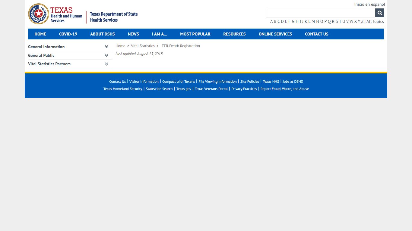 TER Death Registration - Texas